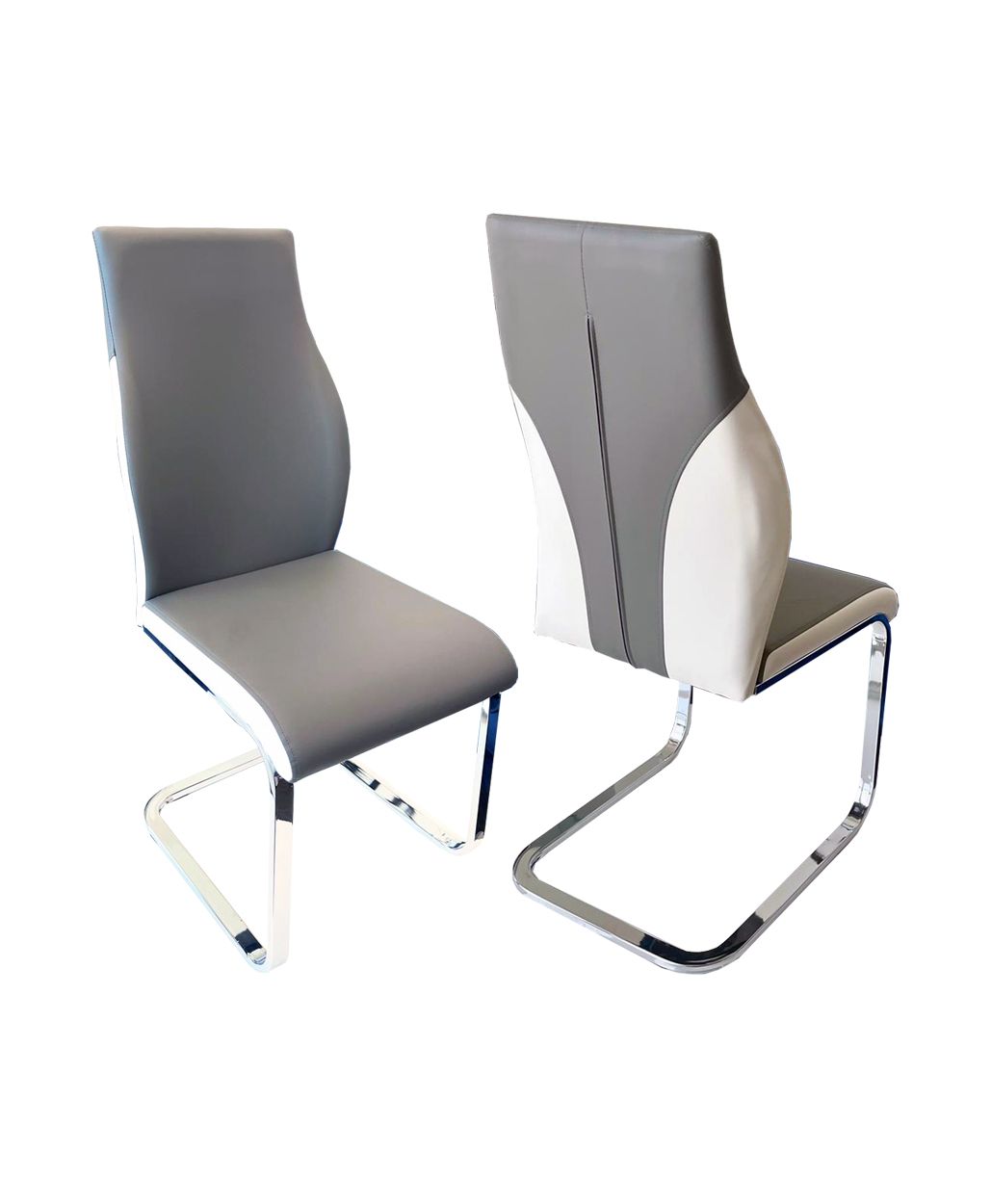 Crystal Dining Chair Grey & White