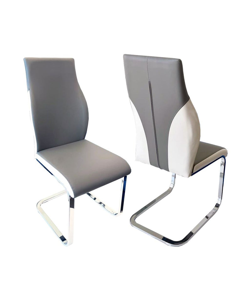 Crystal Dining Chair Grey & White-zoom-