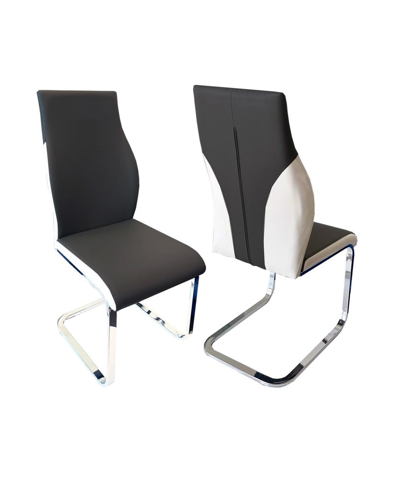 Crystal Dining Chair Black & White-zoom-