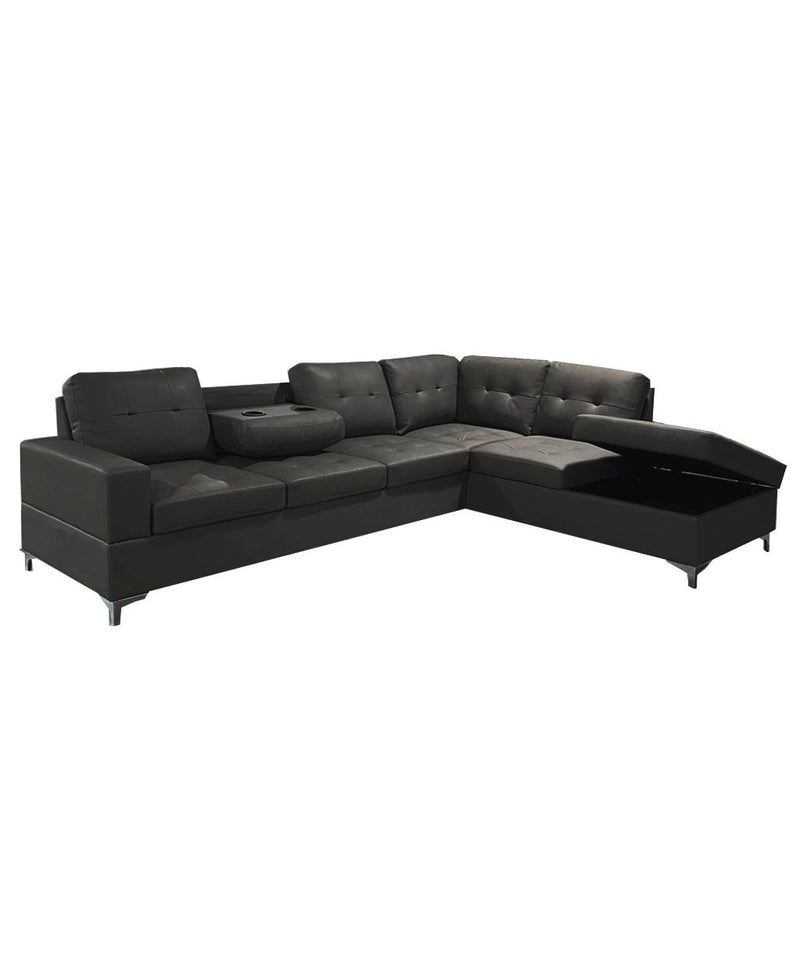 Antonella Sectional Black Right-zoom-