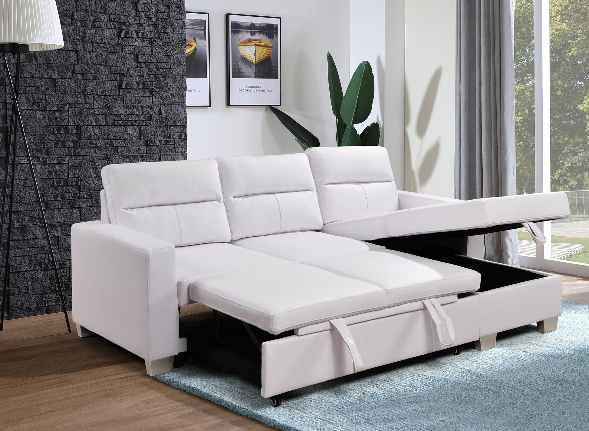 Daniel Reversible Sectional White