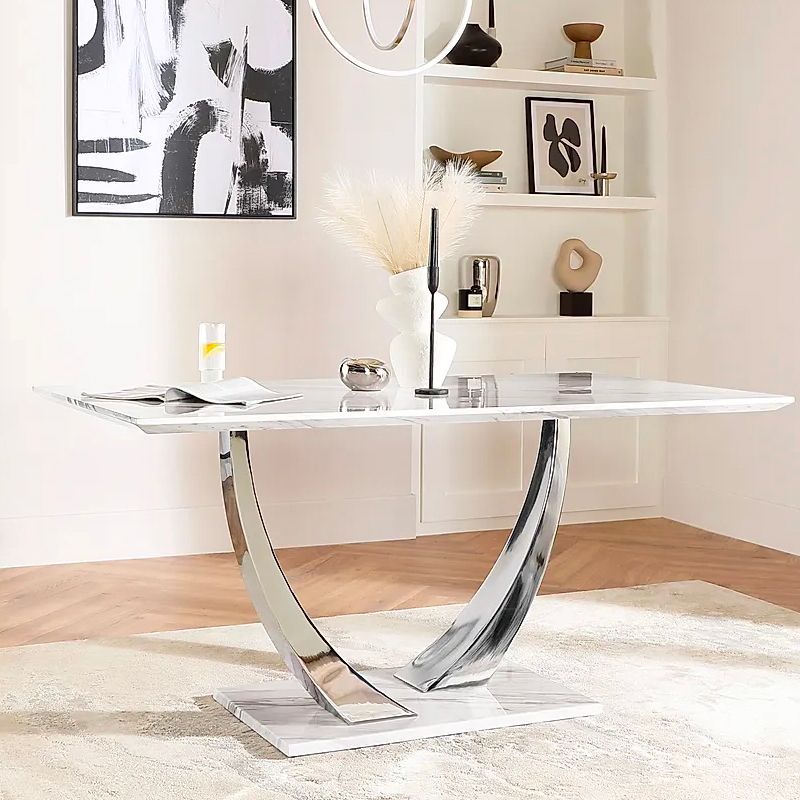 BELI DINING TABLE WHITE MARBLE TOP