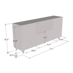 Buffet Sideboard B301-LED 245M Doors White Lacquer UV