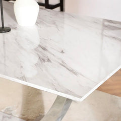 BELI DINING TABLE WHITE MARBLE TOP