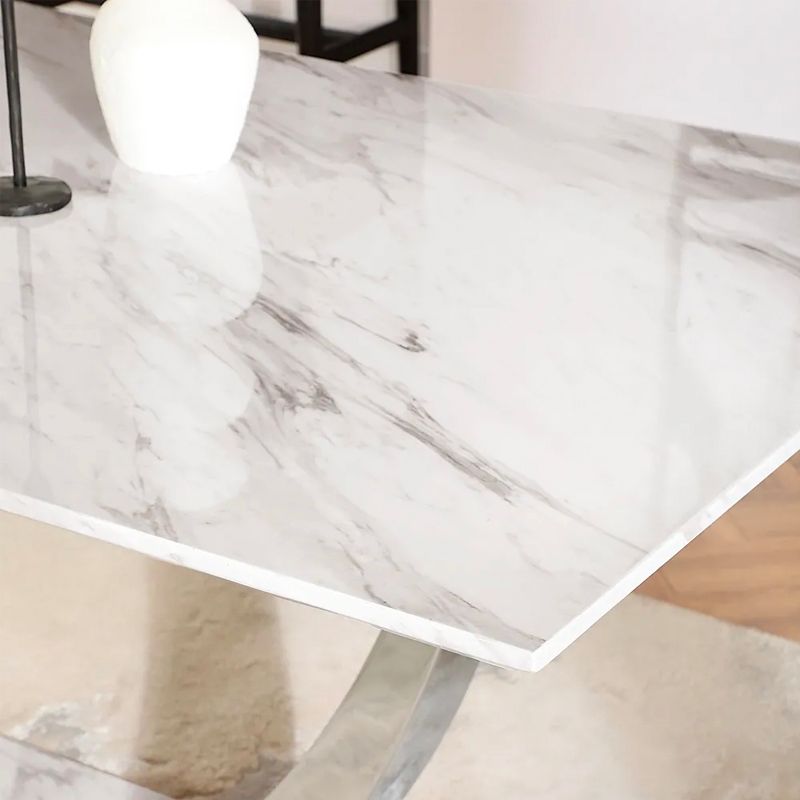 BELI DINING TABLE WHITE MARBLE TOP-zoom-