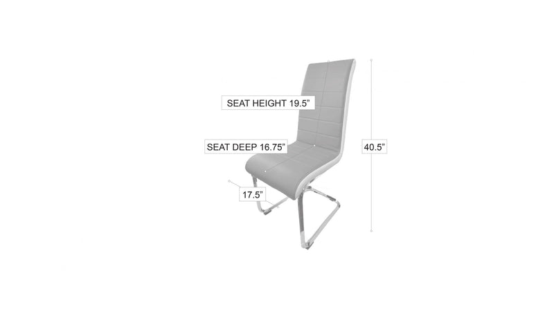 New York Dining Chair Grey & White-zoom-