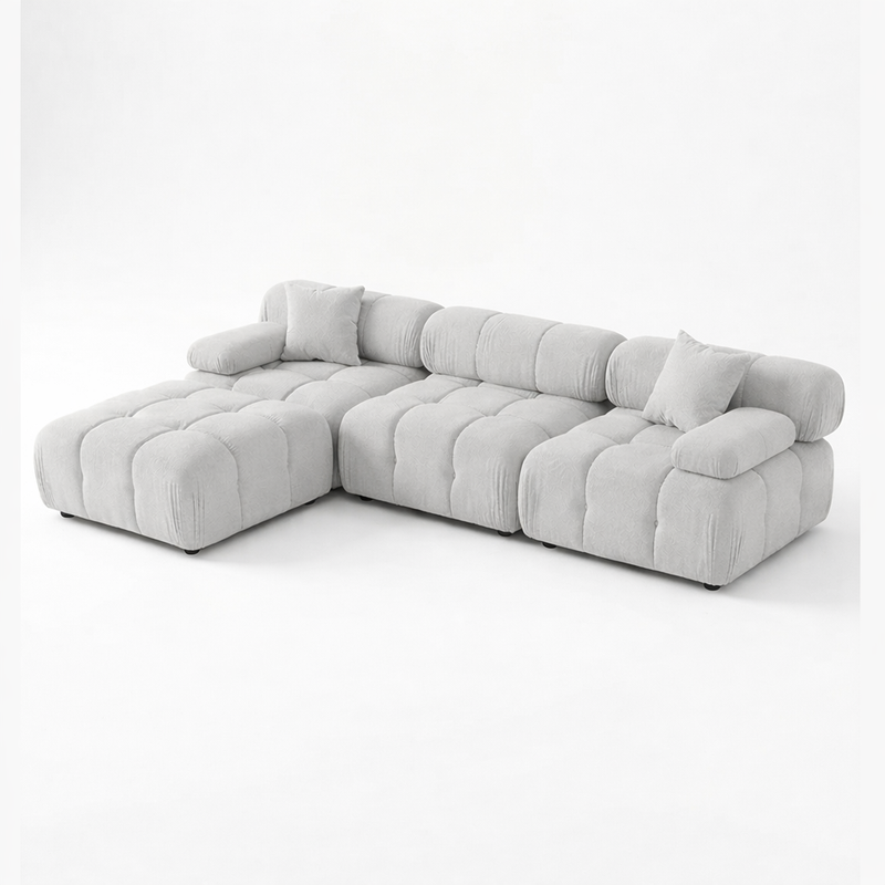 Munich Modular Sectional LIGHT GREY Fabric-zoom-