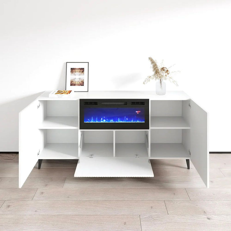 Buffet Sideboard B301-LED 245M Doors White Lacquer UV-zoom-