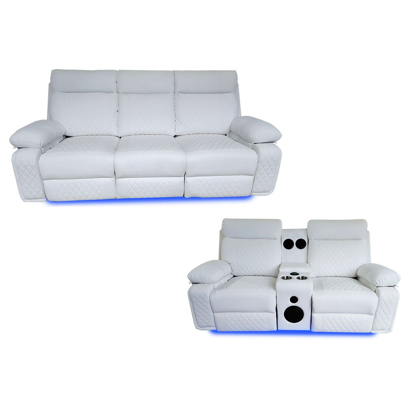 BALTIMORE POWER RECLINER SOFA SET WHITE-zoom-