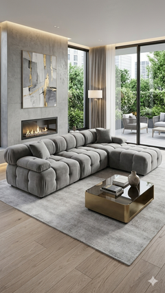 Munich Modular Sectional DARK GREY Fabric
