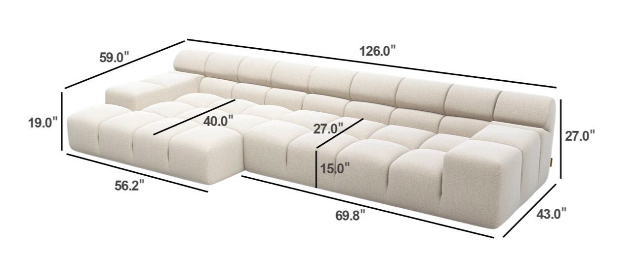 Midtown Sectional Graphite DARK Grey LEFT