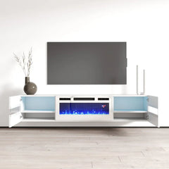 Floating Metro  TV102-243 White LED with fireplace