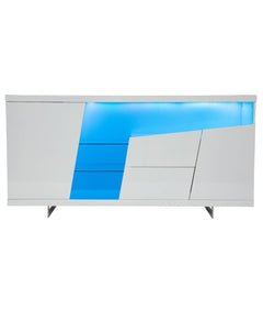 Adalyn Buffet LED All White Lacquer Paint