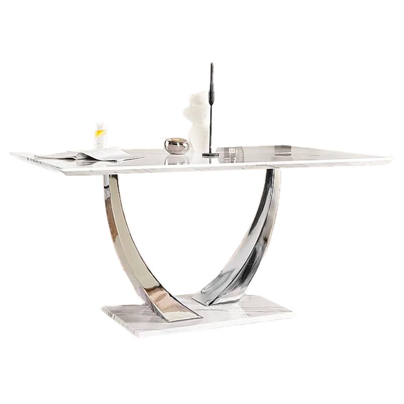 BELI DINING TABLE WHITE MARBLE TOP-zoom-