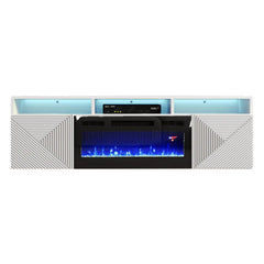 TV1609 White with fireplace Floating
