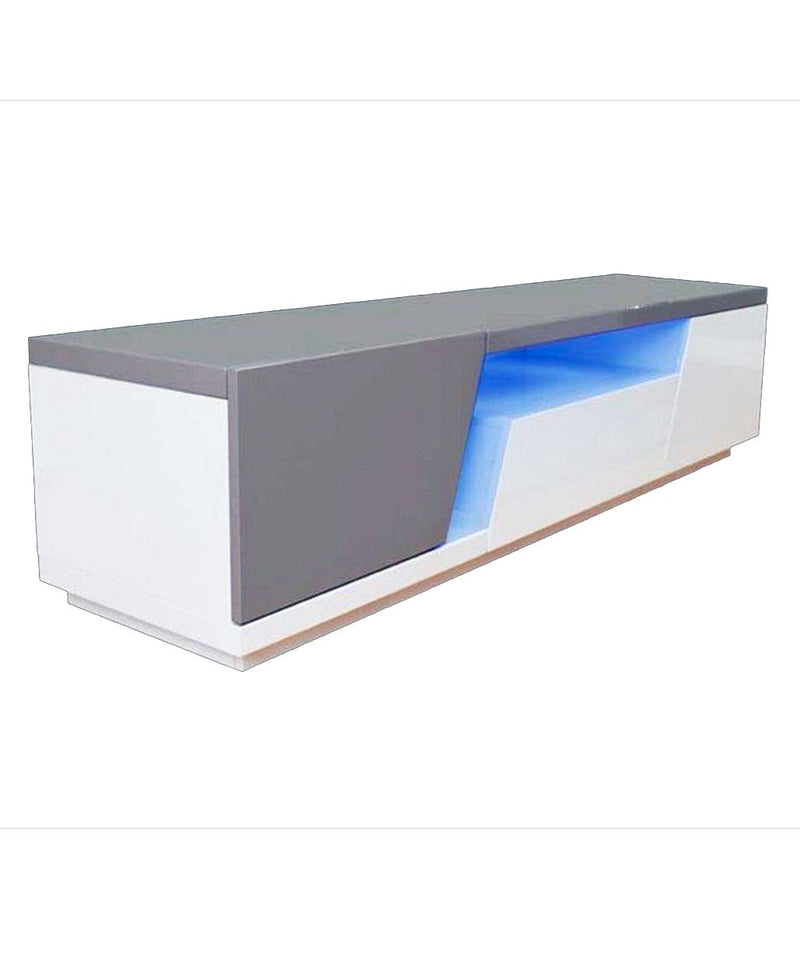 Adalyn TV white gray All White Lacquer Paint-zoom-