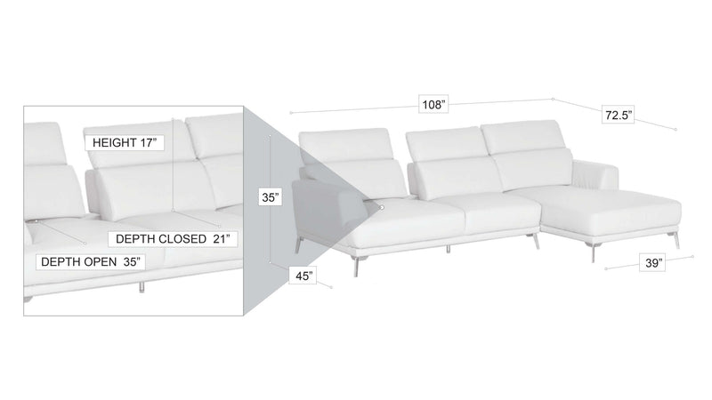 Kim Sectional White RIGHT-zoom-