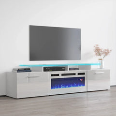 TV2112 WHITE with Fireplace wht