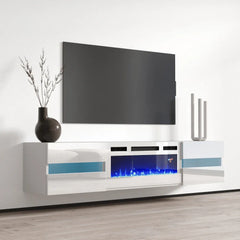 Floating Metro  TV102-243 White LED with fireplace