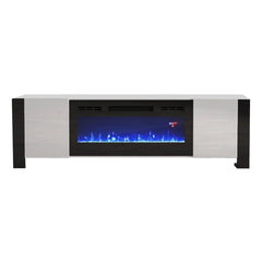 TV 802 with electric fireplace White and Black13