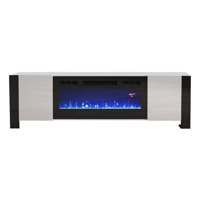TV 802 with electric fireplace White and Black13-zoom-