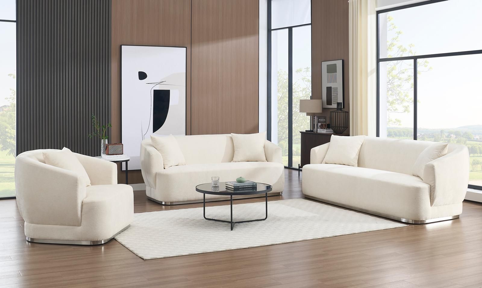 MONACO SOFA & LOVESEAT SET BEIGE
