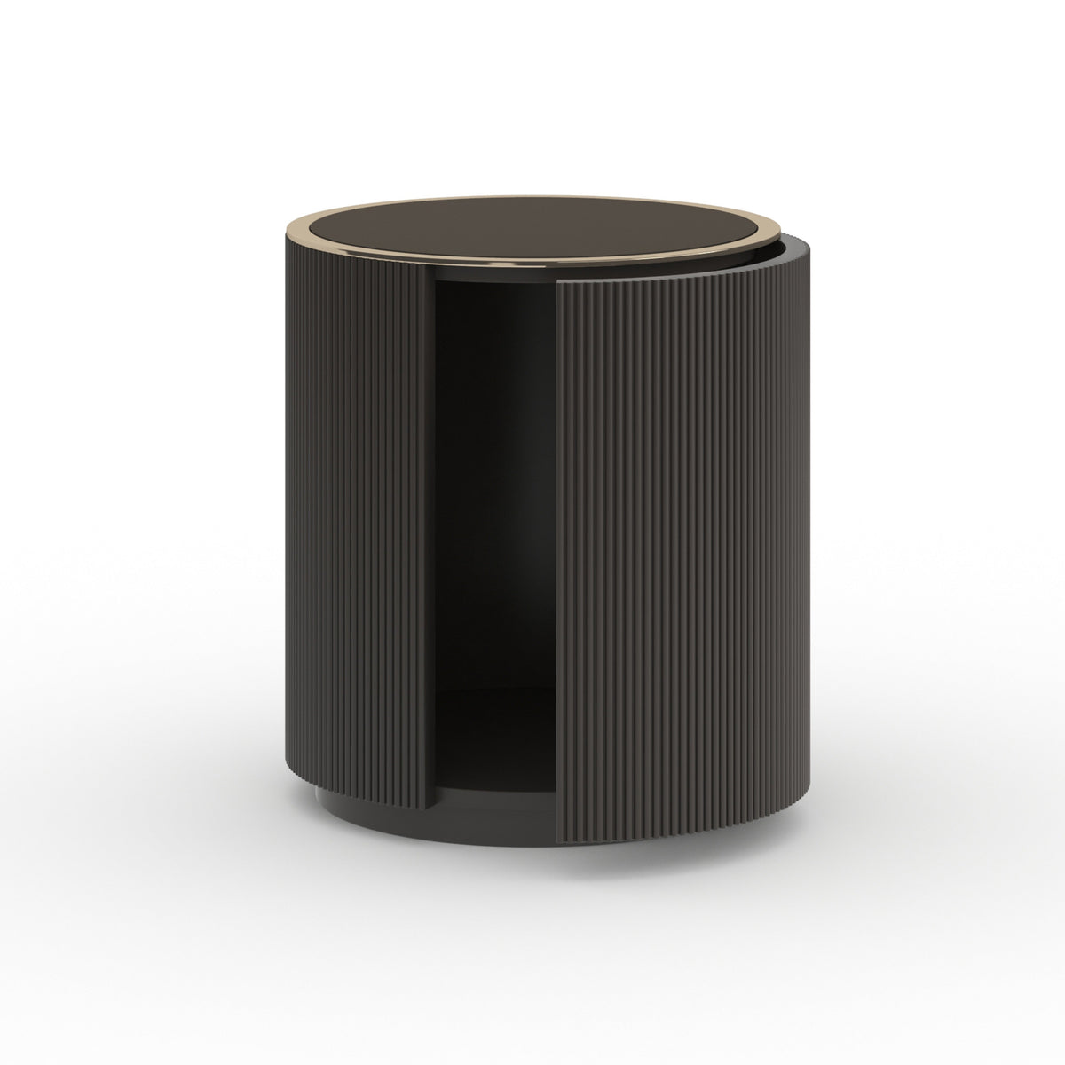 Caracole Love Round End Table – side view – Lusso Furniture Miami