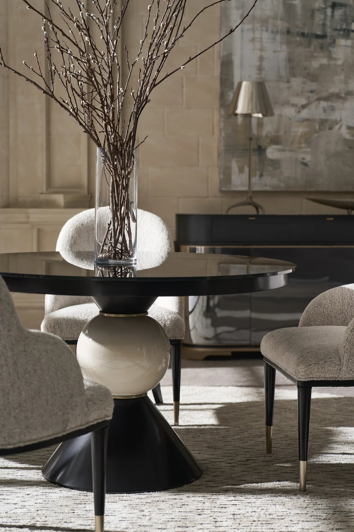 Caracole Nuage Dining Chair – side view – Lusso Furniture Miami