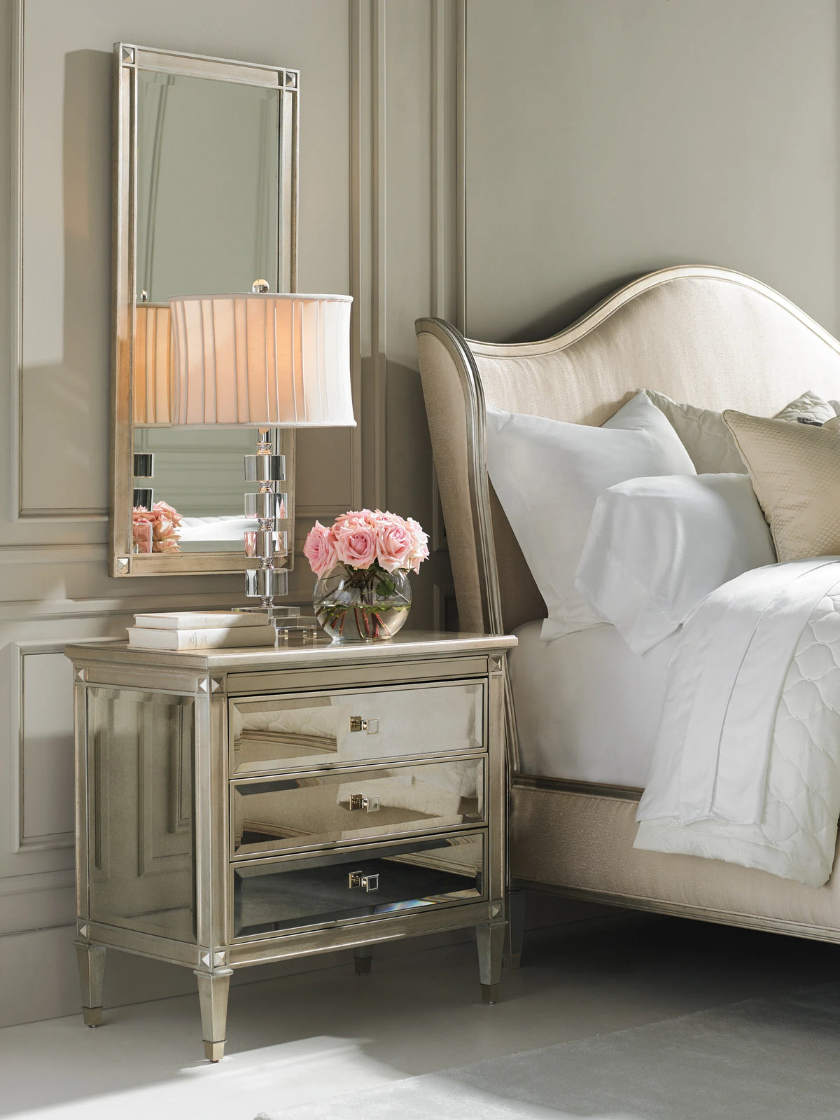 Caracole A Classic Beauty Nightstand – angle view – Lusso Furniture Miami