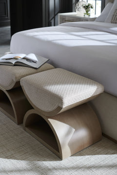 Caracole Open Enrollment Ottoman – side view – Lusso Furniture Miami