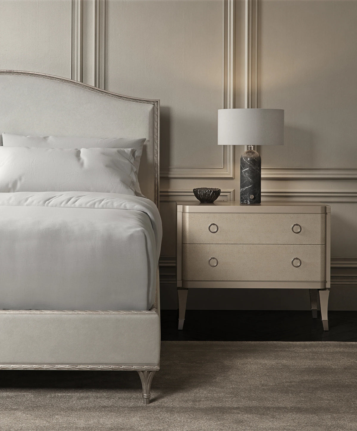 Caracole Fontainebleau Bed – close-up – Lusso Furniture Miami