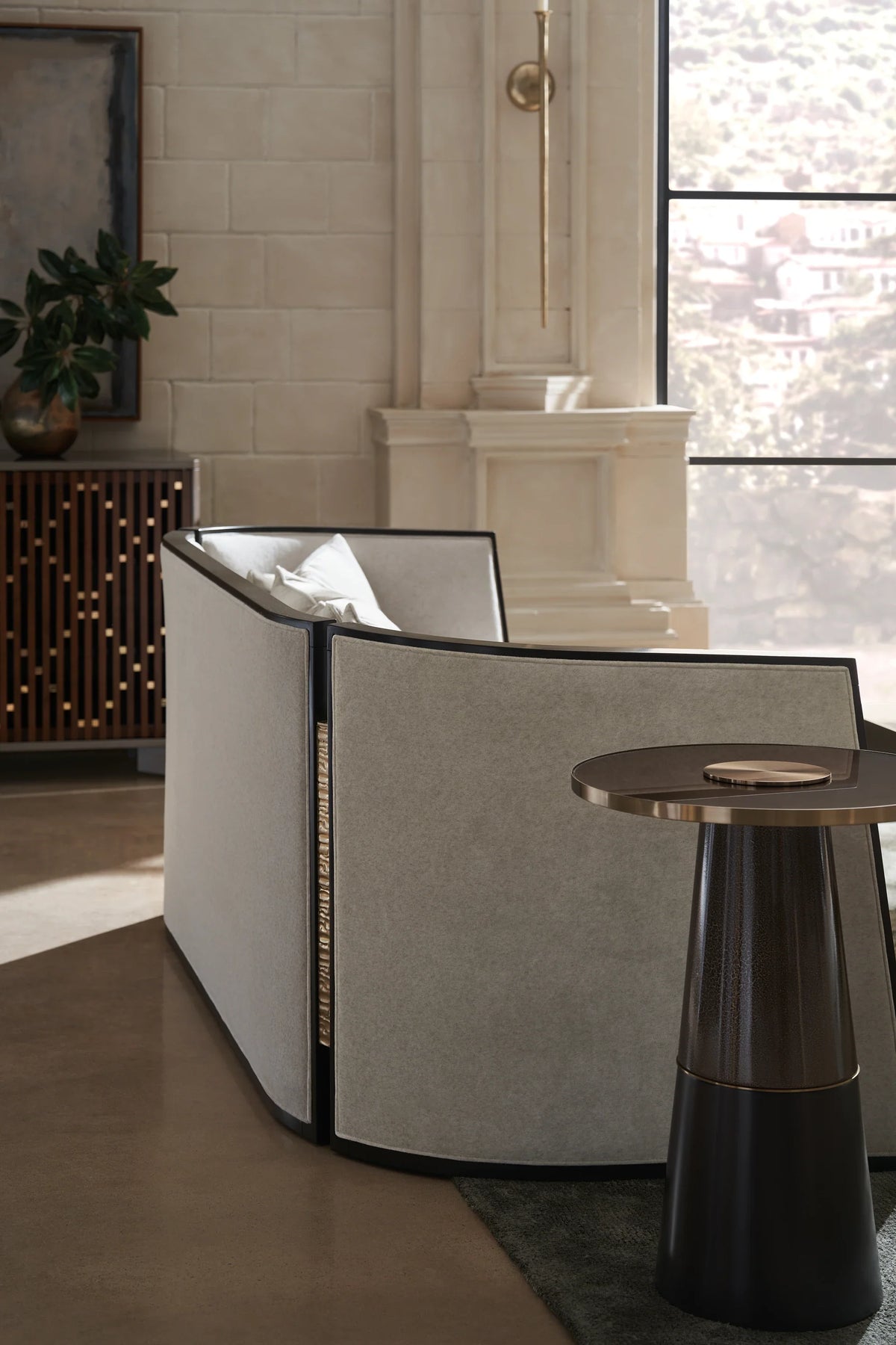 Caracole Cut Away Sofa – detail – Lusso Furniture Miami