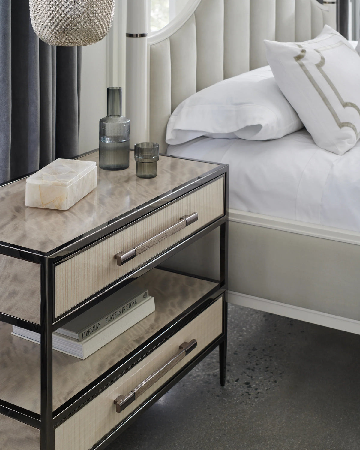 Caracole Dual Impressions Nightstand – detail – Lusso Furniture Miami