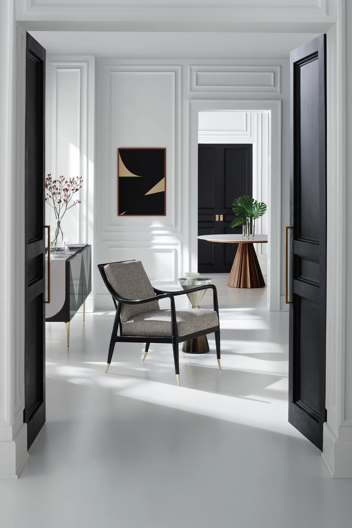 Caracole Spy Glass Table – angle view – Lusso Furniture Miami